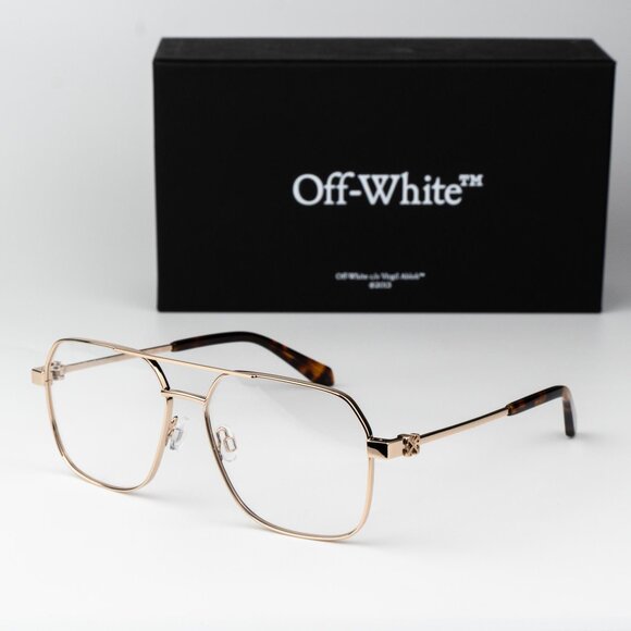 Off-White STYLE 7J Men Eyeglasses Gold Aviator OERJ07J STYLE 7J 7600 - Picture 3 of 15